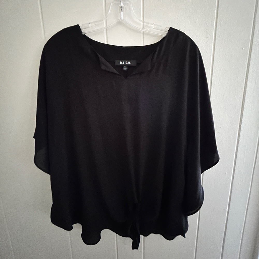 Black Blouse w/ Tie Knot in Front